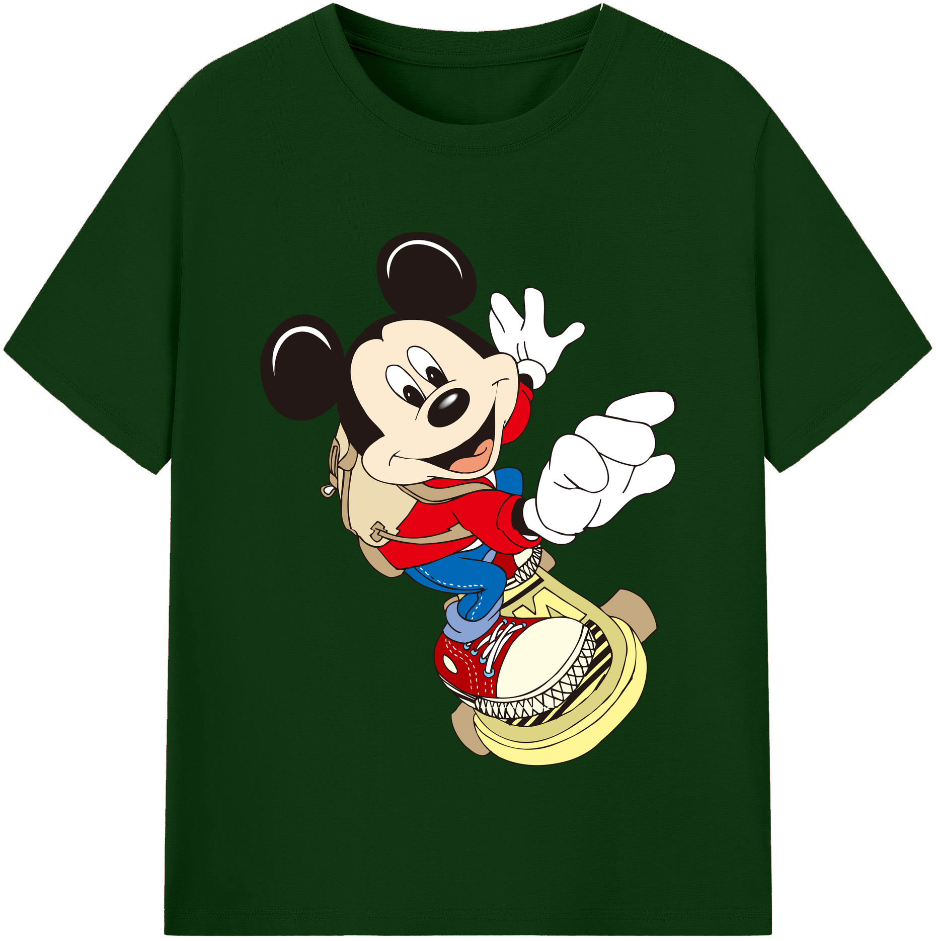（画像用） ミッキーマウス Mickey Mouse 綿100％半袖Tシャツ（フロントプリント）